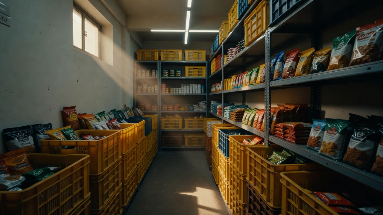 Ecommerce fulfilment warehouse with conveyor belts